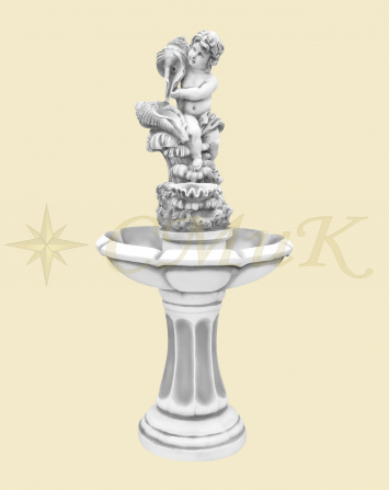 Фигурка (скульптура) фонтан мальчик с ракушками нов большая из бетона